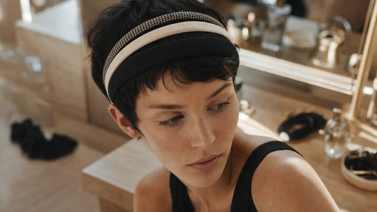 Bandeau cheveu court sur cheveux très courts, tenue sans glisser