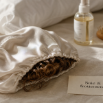 Bonnet de soie 19 momme sur drap de lin ivoire