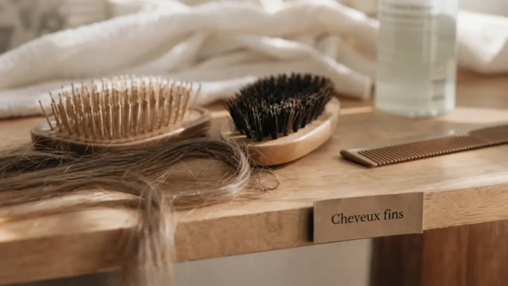 La bonne brosse pour cheveux fins : poils de sanglier, picots flexibles et gestes doux