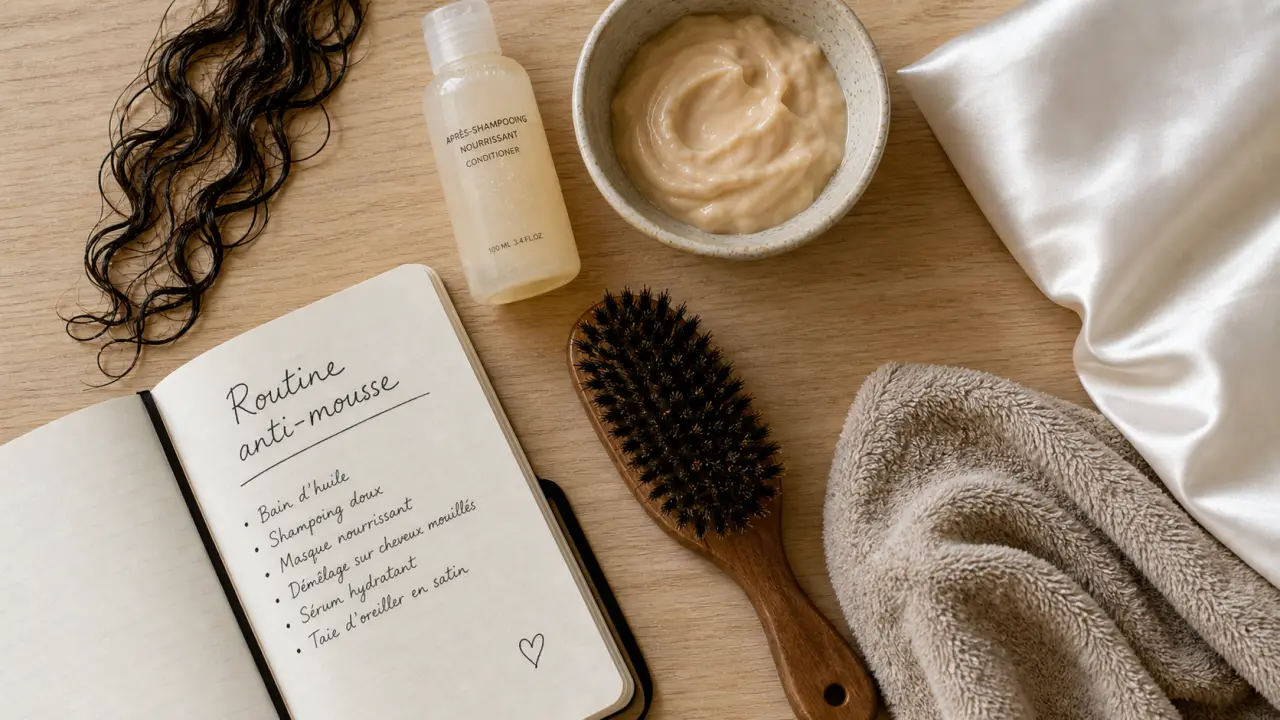 Cheveux mousseux remède naturel : hydratation anti-mousse, mèche bouclée et masque