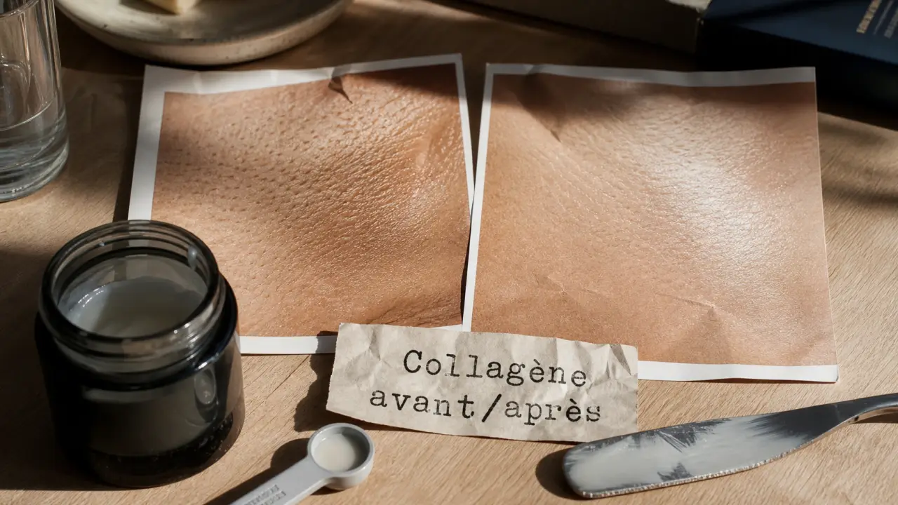 Collagène peau avant après en 15 jours, avant/après peau