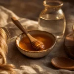 Éclaircir ses cheveux naturellement avec miel et camomille, près de citron