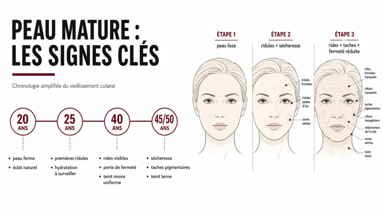 Peau mature définition : frise des signes et repères d’âge du vieillissement cutané