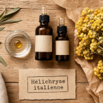 Immortelle huile essentielle : flacons d’huile d’hélichryse anti-bleus