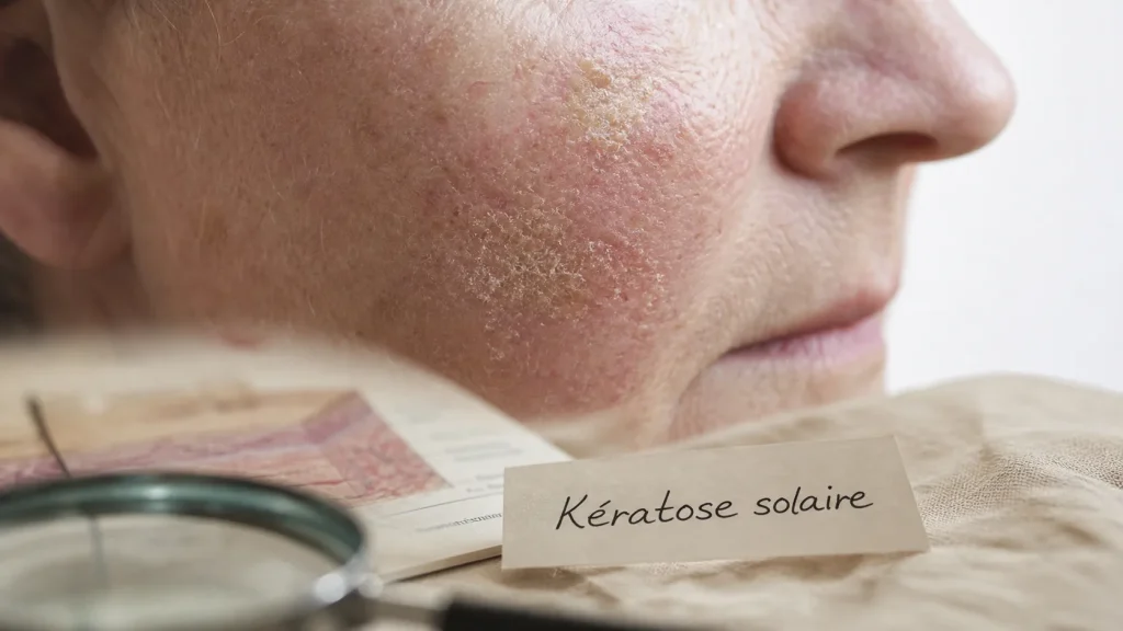 Kératose du visage : plaques rugueuses, UV et signes qui doivent faire consulter