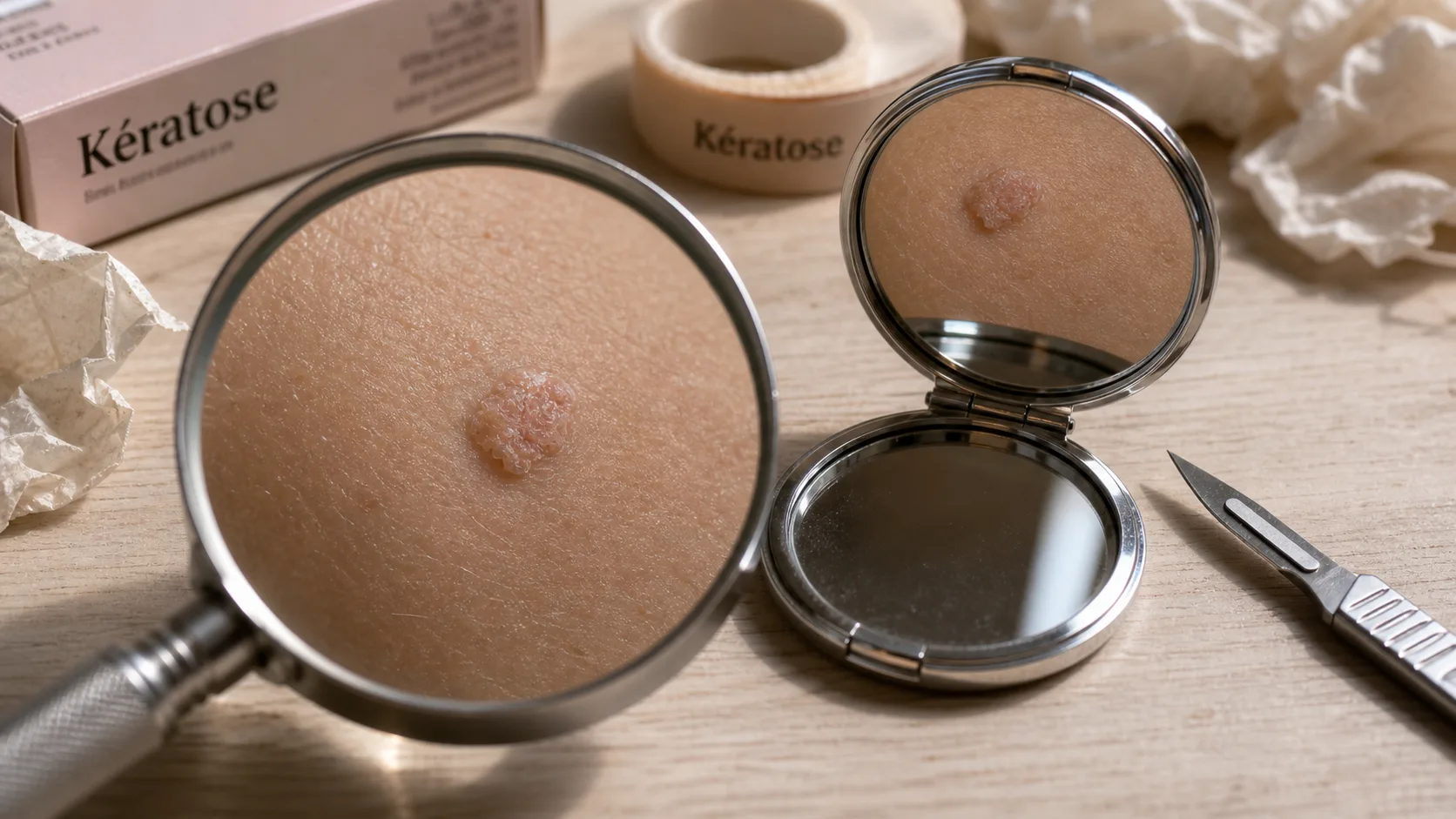 Kératose visage : plaque rugueuse après UV