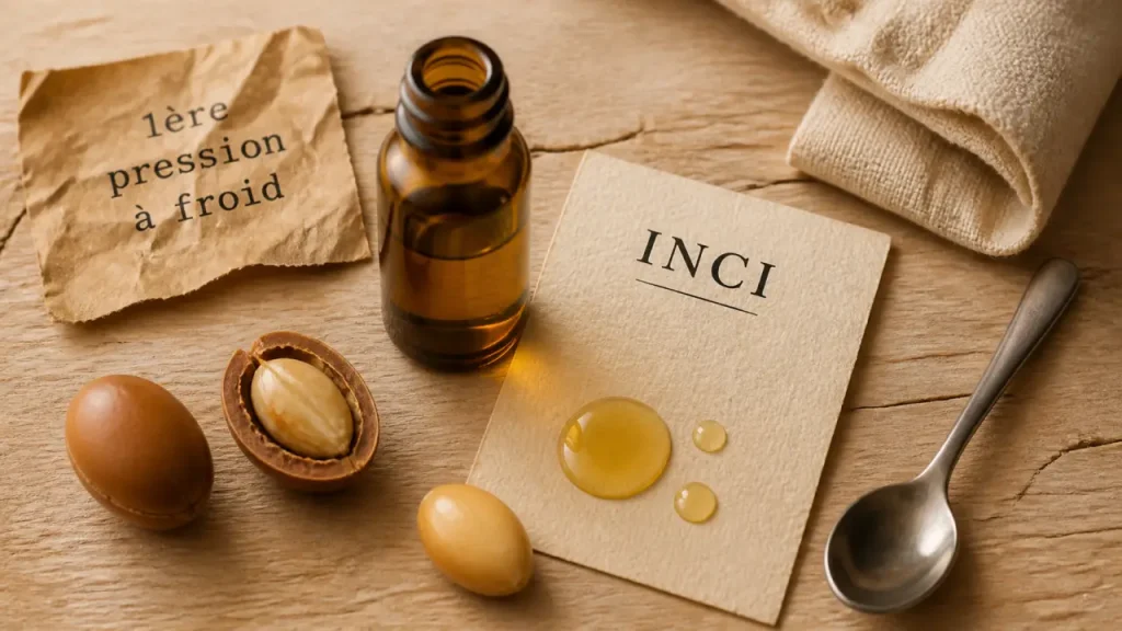 Huile d’argan pure : origine marocaine, première pression à froid et usages peau, cheveux, ongles