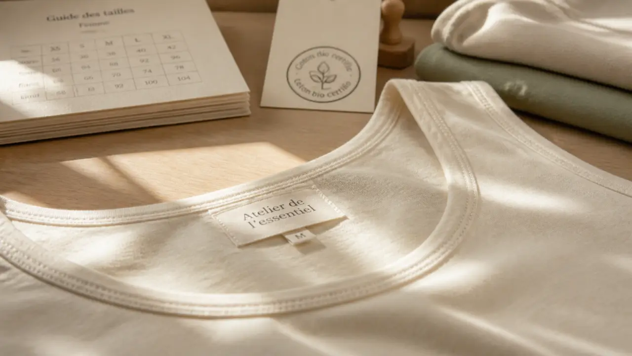 Débardeur coton bio femme en coton bio, posé sur table