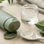 Gel a l'aloe vera natif, gel visage frais sur plan de travail