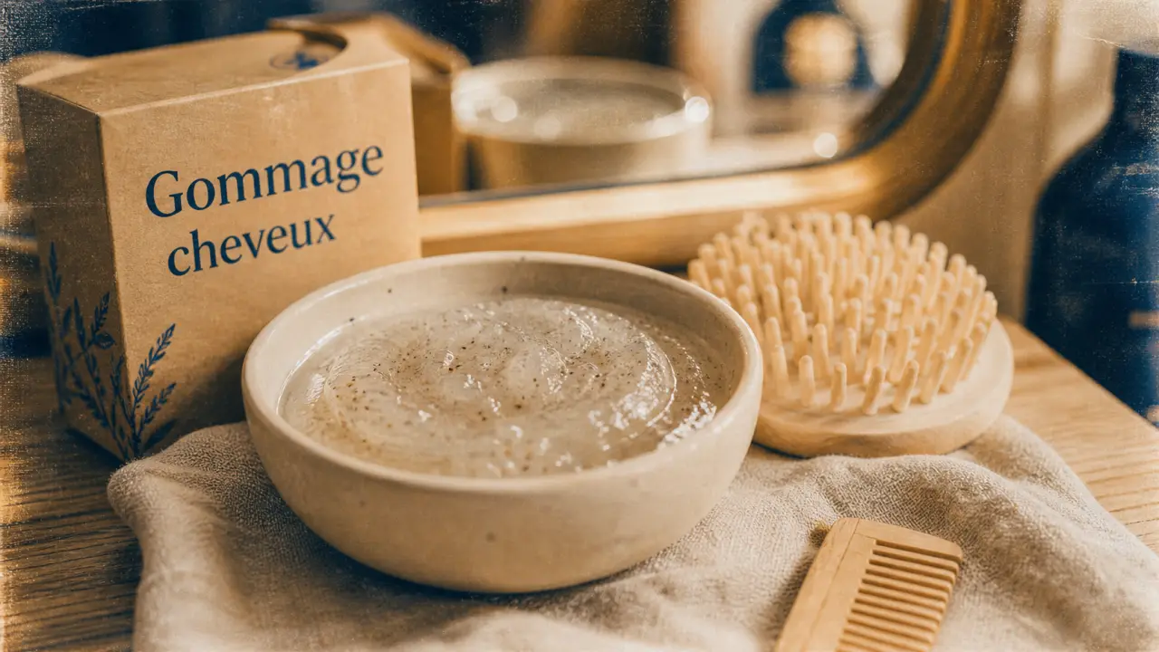 Gommage cheveux : crème et particules pour purifier les racines