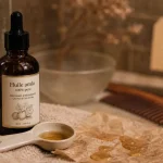 huile amla : flacon d’huile pure et gouttes
