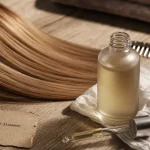 Huile pour cheveux lisse anti-frisottis, longueurs lissées brillantes
