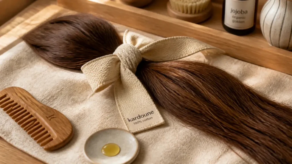 Kardoune cheveux : lissage sans chaleur, protection de nuit et pose douce