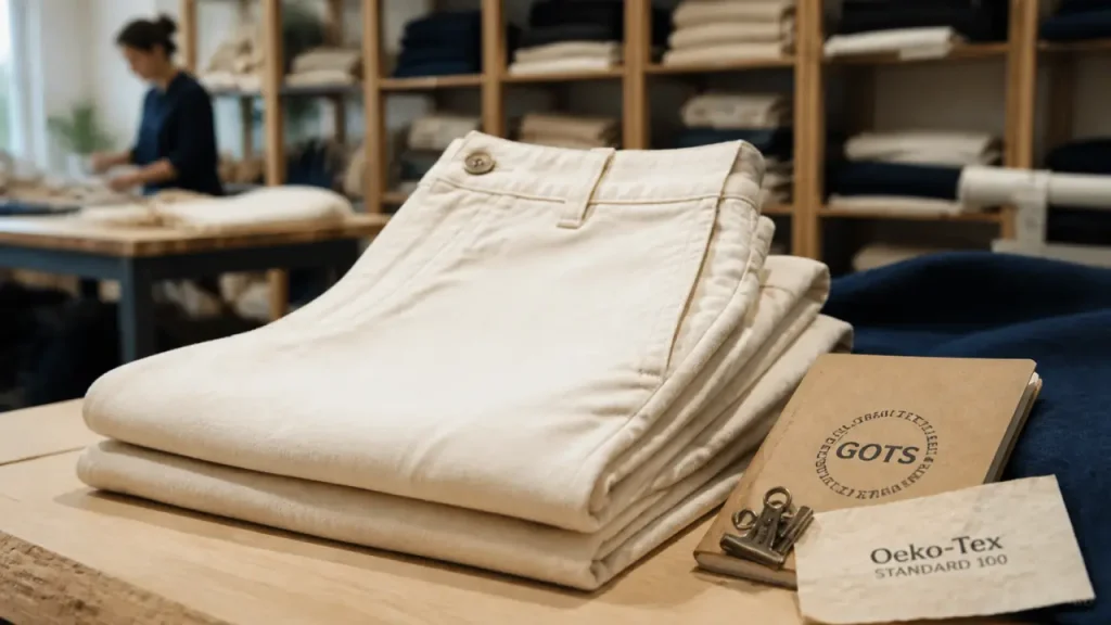 Pantalon coton bio femme : la coupe, les labels et la fabrication à vérifier avant d’acheter