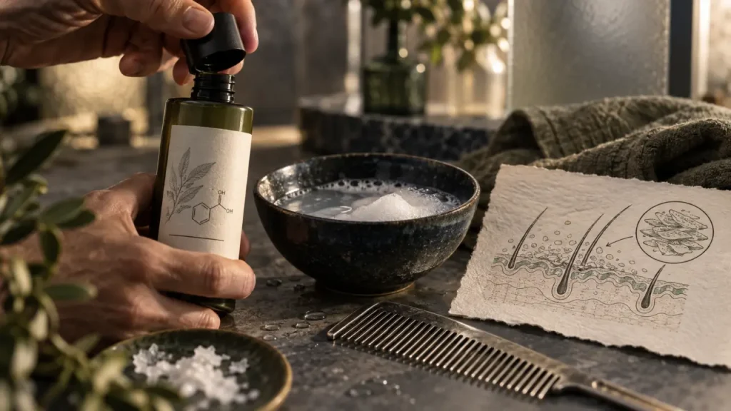 Shampoing à l’acide salicylique : l’erreur qui irrite un cuir chevelu déjà fragile