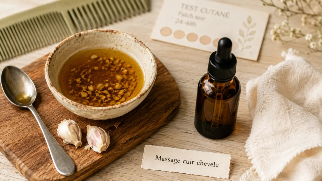 Ail sur les cheveux : huile d’ail pure irritante pour le cuir chevelu
