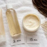 Masque ou après shampoing : pot et après-shampoing, mèche humide à démêler