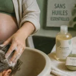 Shampoing femme enceinte sans huiles essentielles, mousse sur cuir chevelu