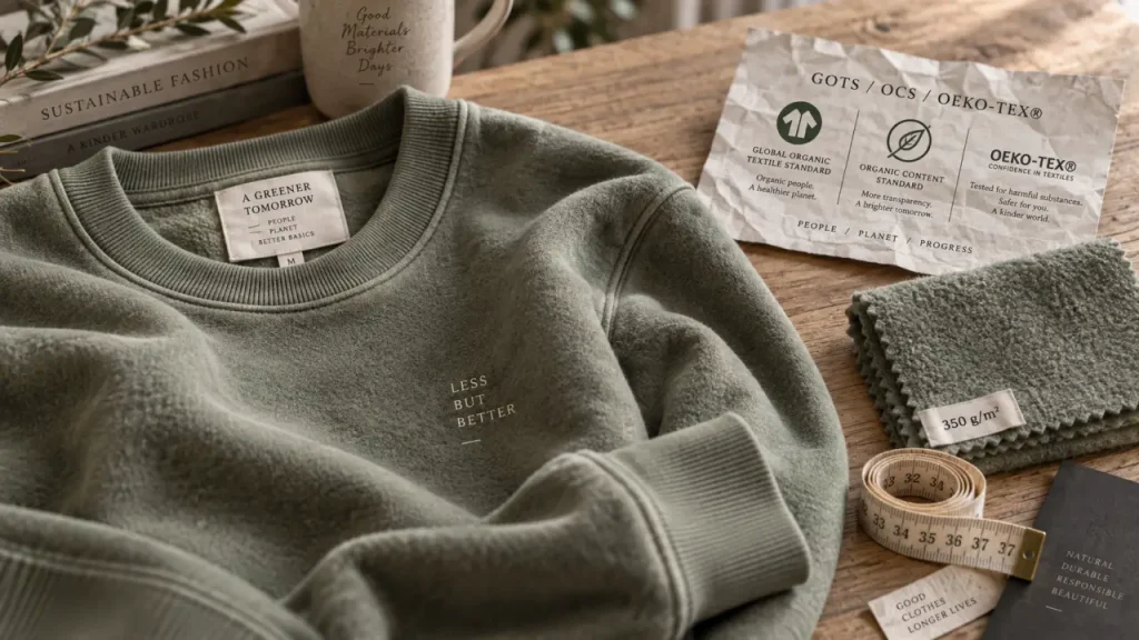 Sweat coton bio : 5 critères pour choisir une pièce durable et confortable