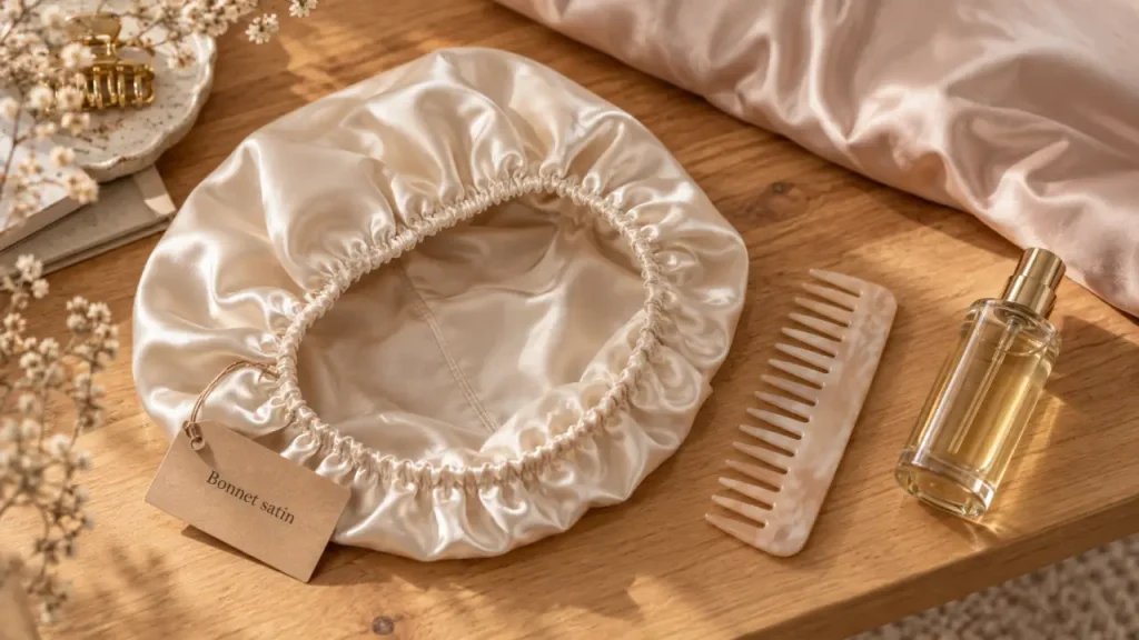 Bonnet pour la nuit : moins de nœuds et des boucles mieux préservées au réveil