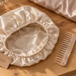 Bonnet pour la nuit en satin, boucles sans nœuds