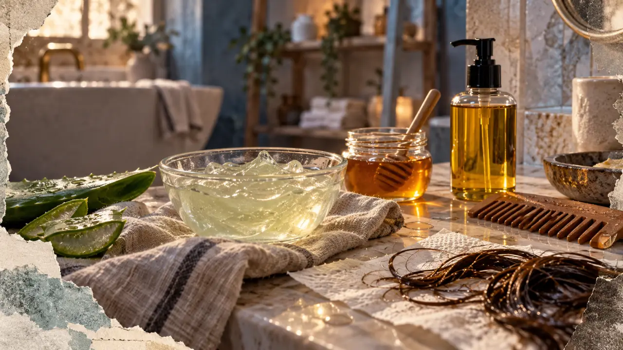 Hydratant naturel pour cheveux : gel d’aloe vera sans effet gras en salle de bain