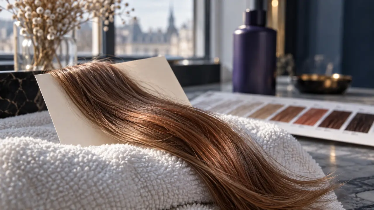 Neutraliser reflet roux naturellement avec correcteur violet sur cheveux châtain